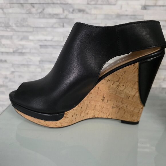 MEUCCI SESTO WOMEN'S PLATFORM OPEN TOE LEATHER SANDALS SIZE 7.5 MADE IN ITALY - Picture 6 of 9